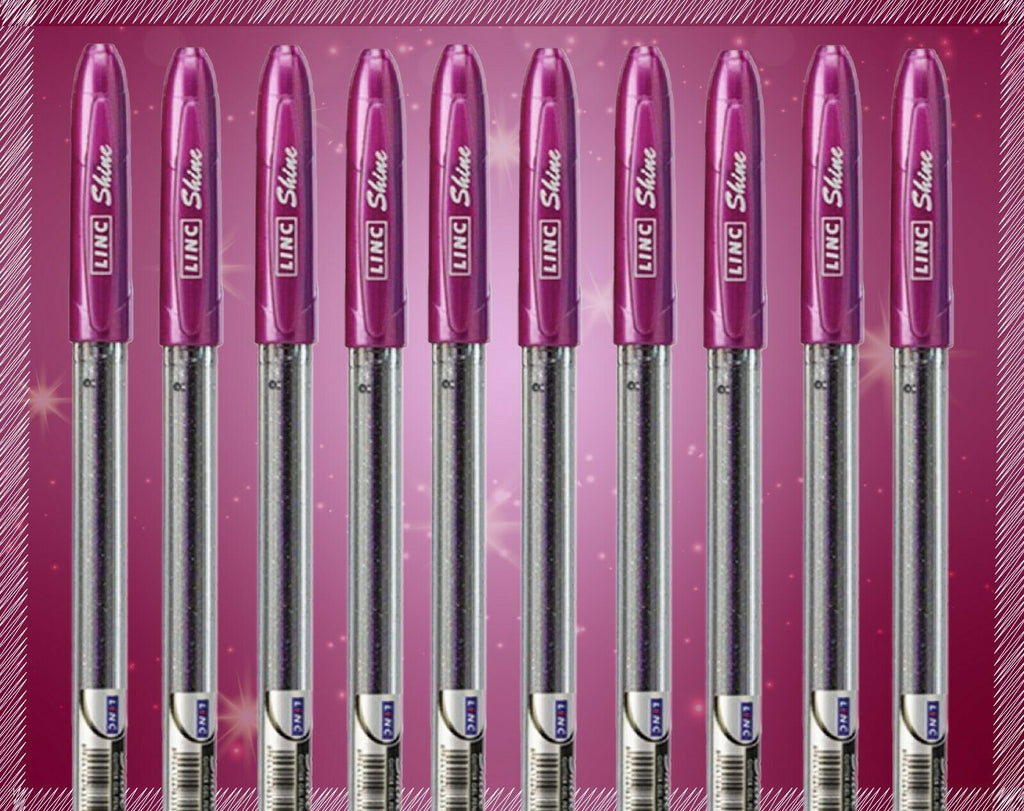 10x Linc SHINE Sparkle Glitter Gel Pen, 1mm, Multi Color Pens, Free  Shipping