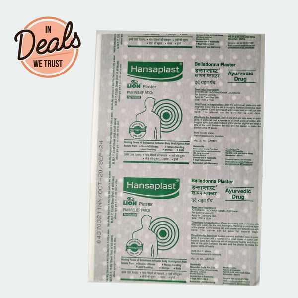 Hansaplast Belladonna Pain Relief Plasters (17x11cm) Ayurvedic- Pack of 10 Sheet