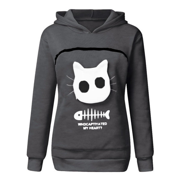Cat Hoodie With Pouch