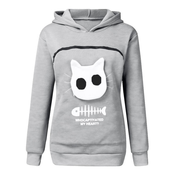 Cat Hoodie With Pouch